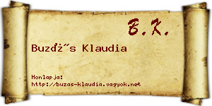 Buzás Klaudia névjegykártya